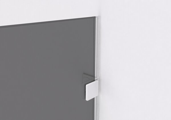CERANO - Sprchová zástena Walk-in Orbis Round Ľ/P - 8 mm - guľatá vzpera - biela matná, grafitové sklo - 110x200 cm