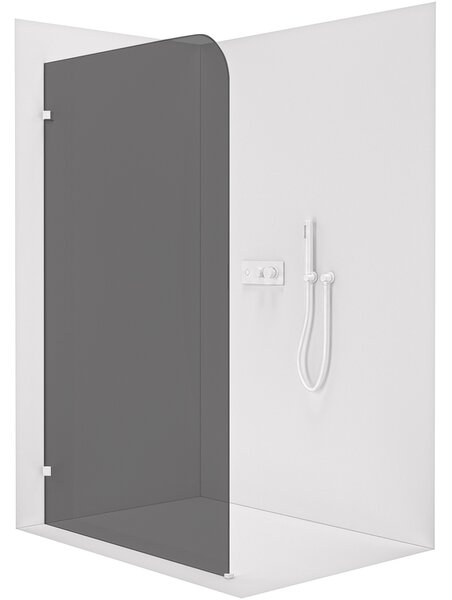 CERANO - Sprchová zástena Walk-in Orbis Ľ/P - 8 mm - biela matná, grafitové sklo - 70x200 cm