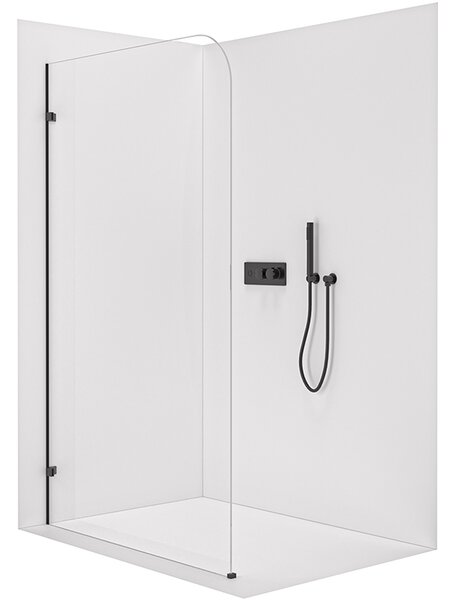 CERANO - Sprchová zástena Walk-in Orbis Ľ/P - 8 mm - čierna matná, transparentné sklo - 70x200 cm