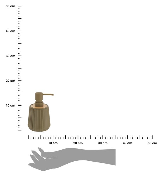 Dávkovač mydla Roza, olivová/s drevenými prvkami, 250 ml