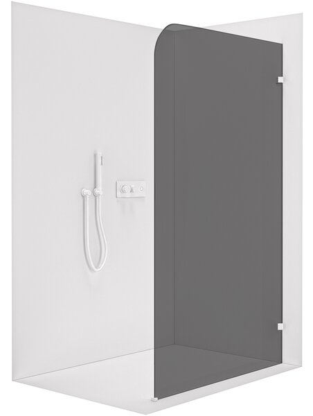 CERANO - Sprchová zástena Walk-in Orbis Ľ/P - 8 mm - biela matná, grafitové sklo - 70x200 cm