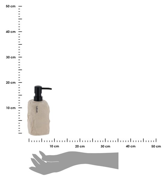 Dávkovač mydla Paola, piesková/s čiernymi prvkami, 400 ml