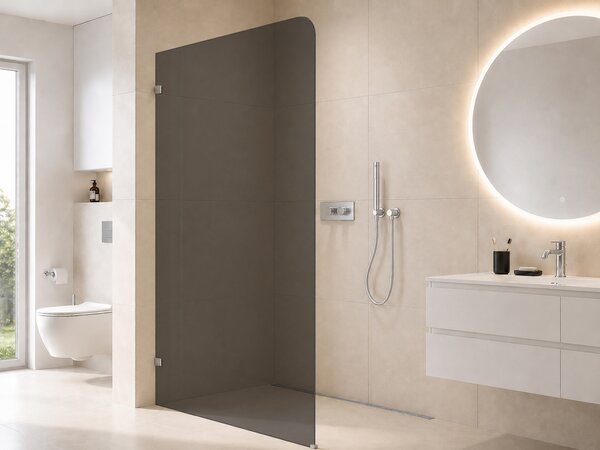 CERANO - Sprchová zástena Walk-in Orbis Ľ/P - 8 mm - chróm, grafitové sklo - 70x200 cm