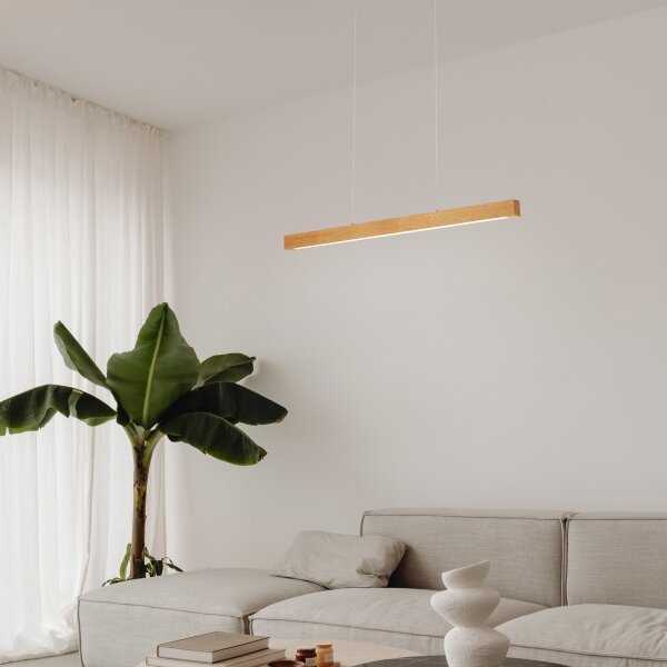 Závesný LED luster na lanku VERDE LED/18W/230V 3000K 76 cm dub