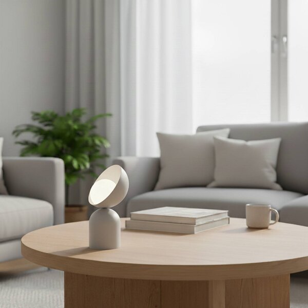 Stolová lampa Boto LN1, sivá, oceľ/sklo, výška 31 cm, G9, Hliník / sivá / zinok, Obývacia izba / jedáleň, kov, Moderný