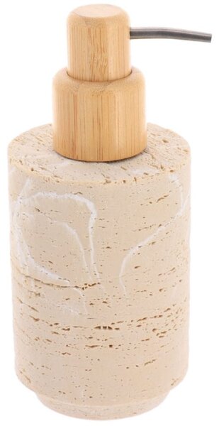 Dávkovač mydla Arva, krémová/s drevenými prvkami, 400 ml