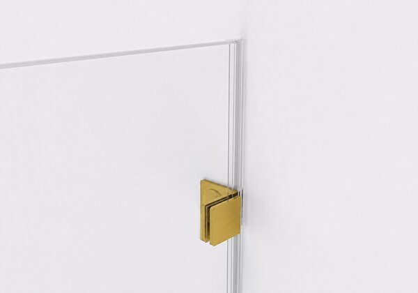 CERANO - Sprchová zástena Walk-in Orbis Round Ľ/P - 8 mm - guľatá vzpera - zlatá kartáčovaná, transparentné sklo - 110x200 cm