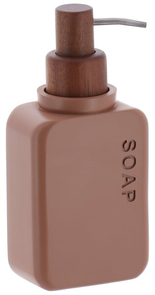 Dávkovač mydla Salva, hnedá/s drevenými prvkami, 300 ml