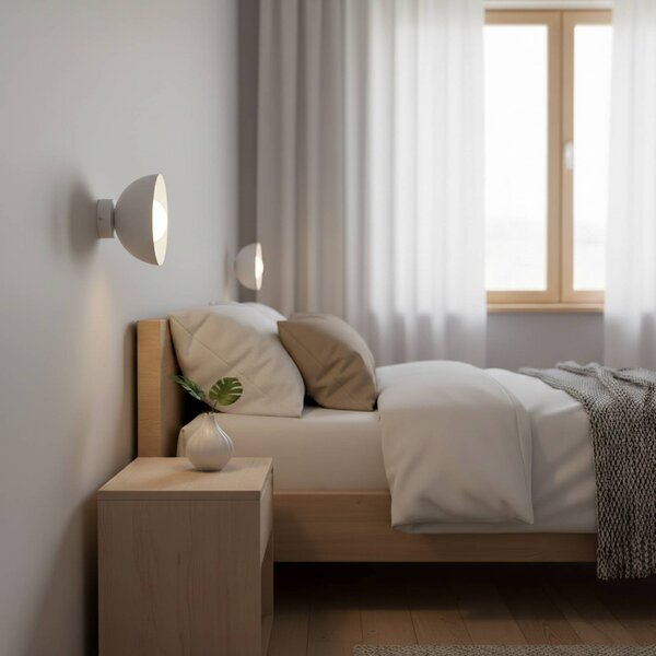 EMIBIG LIGHTING Nástenné svetlo Bibi K1, sivá, oceľ/sklo, Ø 18 cm, Hliník / sivá / zinok, Obývacia izba / jedáleň, Sklo, Moderný, Nástenné svietidlo