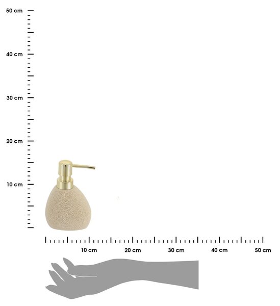Dávkovač mydla Lumi, piesková/so zlatými prvkami, 200 ml