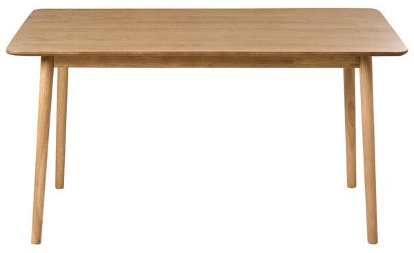 Jedálenský stôl svetlý dub MDF 140 x 80 cm obdĺžnikový tvar nohy z kaučuku moderný štýl kuchyňa jedáleň