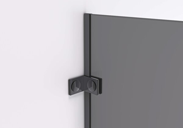 CERANO - Sprchová zástena Walk-in Orbis Round Ľ/P - 8 mm - guľatá vzpera - čierna matná, grafitové sklo - 110x200 cm
