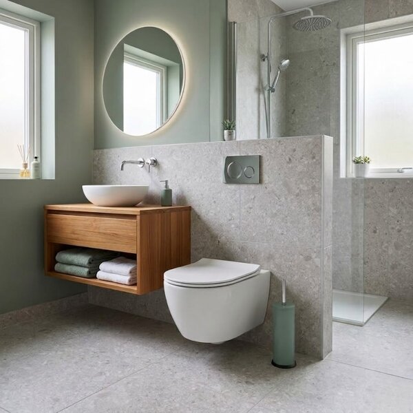 WC kefa Classic Matte, mätová/s chrómovými prvkami