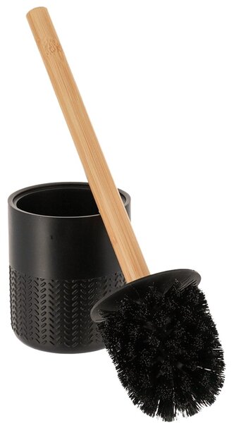 WC kefa Eira, čierna/s drevenými prvkami