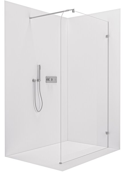 CERANO - Sprchová zástena Walk-in Orbis Round Ľ/P - 8 mm - guľatá vzpera - chróm, transparentné sklo - 110x200 cm