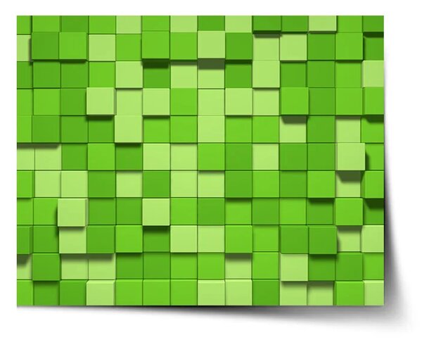 Sablio Plagát Green Blocks 3D - 60x40 cm