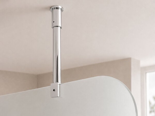 CERANO - Sprchová zástena Walk-in Orbis Top Round - Ľavá - 8 mm - guľatá vzpera - chróm, mliečne sklo - 110x200 cm