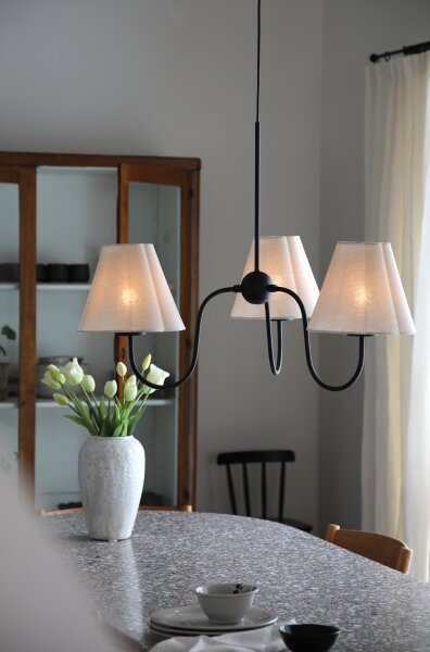 Markslöjd 109172 - Luster na lanku VEYA 3xE14/40W/230V priemer 90 cm ľan/čierna