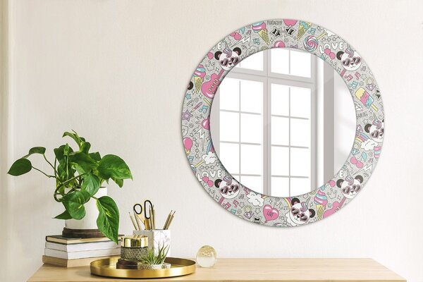 Zrkadlomat.sk Panda Unicorn Panda Unicorn Okrúhle dekoračné zrkadlo na stenu lsdo-00242