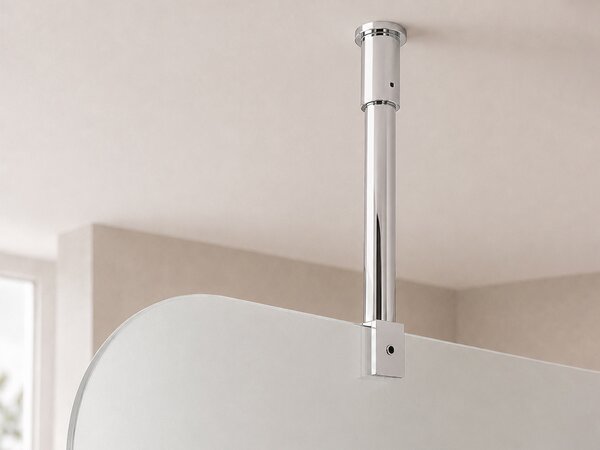 CERANO - Sprchová zástena Walk-in Orbis Top Round - Pravá - 8 mm - guľatá vzpera - chróm, mliečne sklo - 110x200 cm