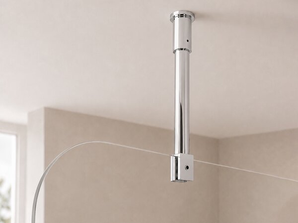 CERANO - Sprchová zástena Walk-in Orbis Top Round Ľ/P - 8 mm - guľatá vzpera - chróm, transparentné sklo - 110x200 cm