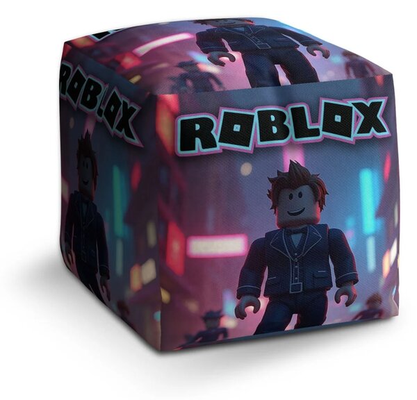 Sablio Taburet Cube ROBLOX Neónové mesto - 40x40x40 cm