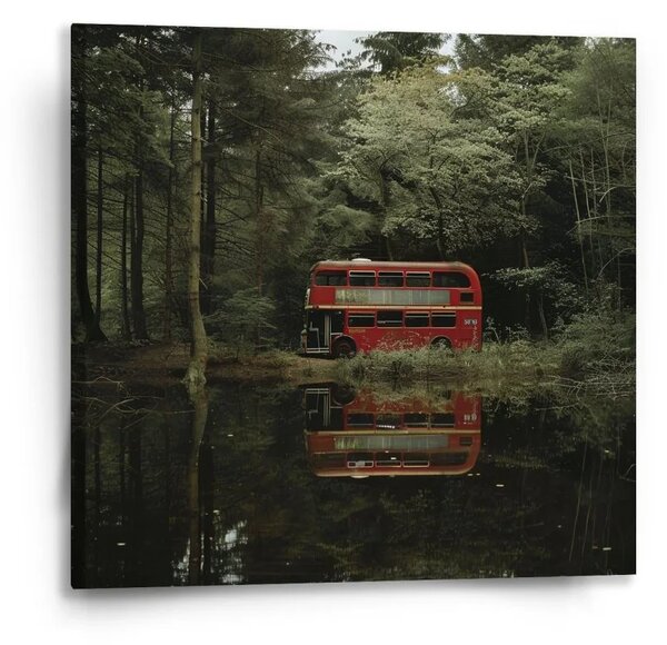 Sablio Obraz Červený poschodový autobus - 50x50 cm