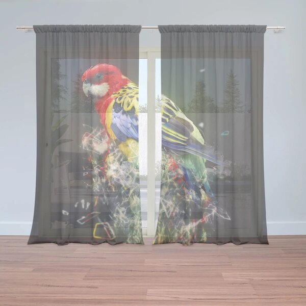 Sablio Záclony Farebný papagáj: 2ks 150x250cm