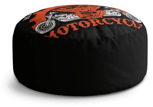 Sablio Taburet Circle Harley-Davidson motor Čierne pozadie: 38x48 cm