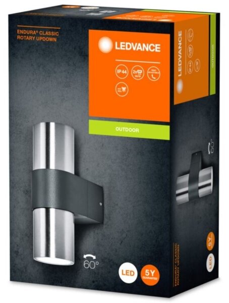 Ledvance - Vonkajšie nástenné svietidlo ENDURA ROTARY 2xGU10/5W/230V IP44