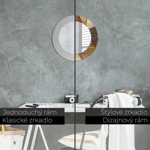 Zrkadlomat.sk Geometrické 3D drevo Geometrické 3D drevo Okrúhle dekoračné zrkadlo lsdo-00244