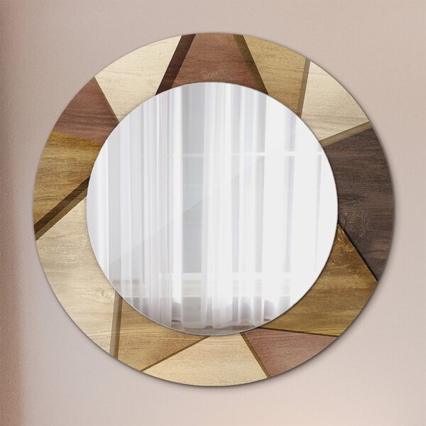 Zrkadlomat.sk Geometrické 3D drevo Geometrické 3D drevo Okrúhle dekoračné zrkadlo lsdo-00244