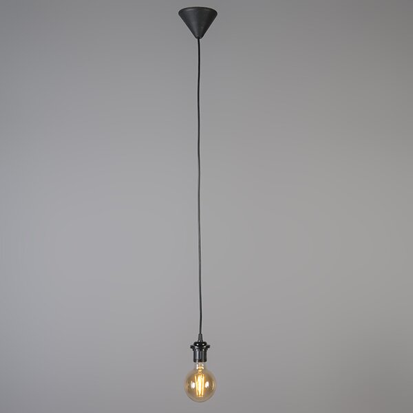Moderné závesné svietidlo čierne s bielym tienidlom 45 cm - Pendant
