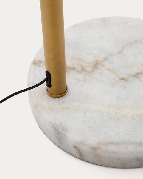 Stojacia lampa v zlatej farbe s kovovým tienidlom (výška 160 cm) Madali – Kave Home