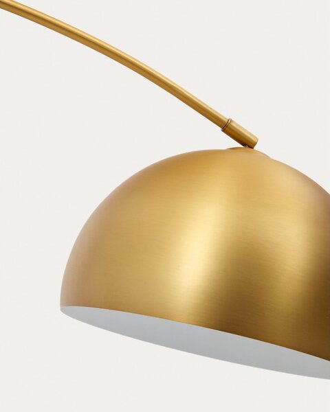 Stojacia lampa v zlatej farbe s kovovým tienidlom (výška 160 cm) Madali – Kave Home
