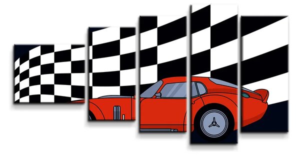 Sablio Obraz - 5-dílný Pretekárske auto - 100x60 cm
