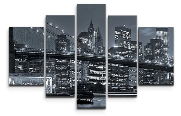 Sablio Obraz - 5-dílný Nočný New York 2 - 125x90 cm