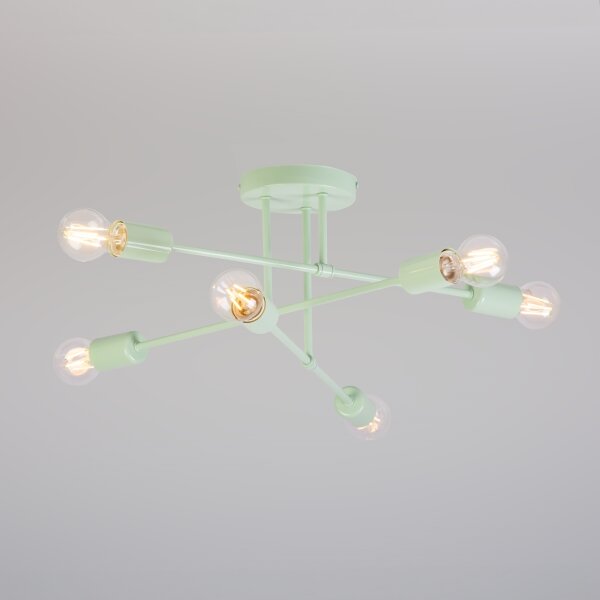 Prisadený luster CAMBRIDGE 6xE27/15W/230V zelený