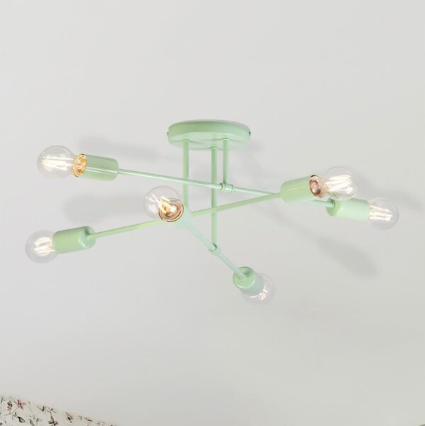 Prisadený luster CAMBRIDGE 6xE27/15W/230V zelený