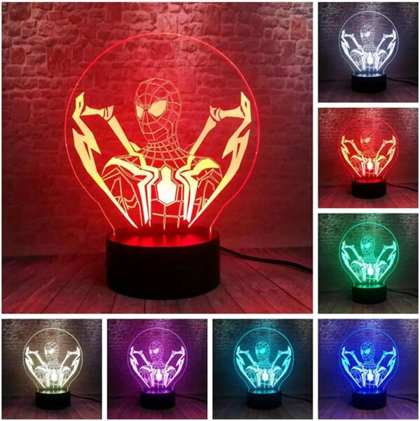 3Dmix 3DL-BSC015 – 3D LED nočná lampa - Spider-Man (Spiderman)