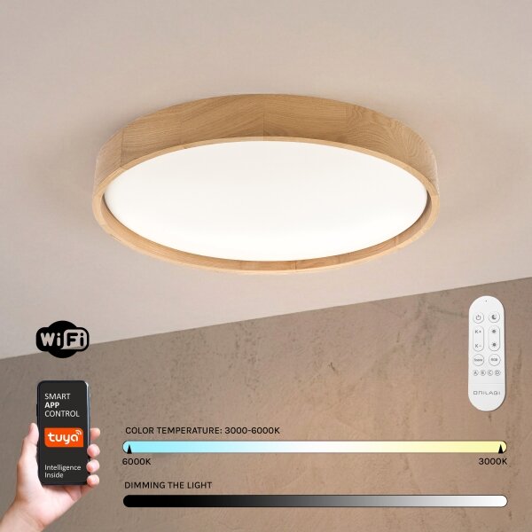 Brilagi - LED stmievateľné stropné svietidlo MANAROLA SMART LED/36W/230V priemer 51 cm + diaľkové ovládanie
