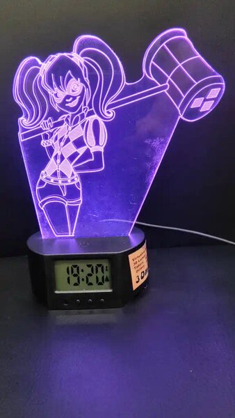 3Dmix 3DL-BTC038 – 3D LED nočná lampa - Harley Quinn (Bluetooth reproduktor - farba čierna)