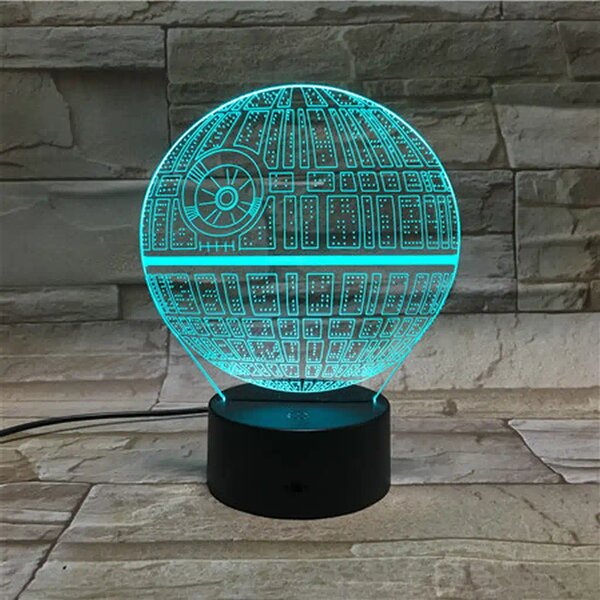 3Dmix 3DL-DRGB036 – 3D LED nočná lampa - Hviezda smrti (Star Wars) (Dual RGB)