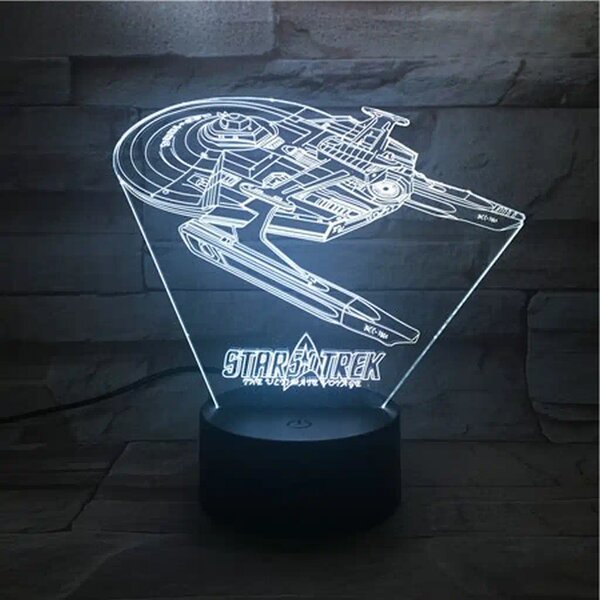3Dmix 3DL-BTC012 – 3D LED nočná lampa - Star Trek (Bluetooth reproduktor - farba čierna)