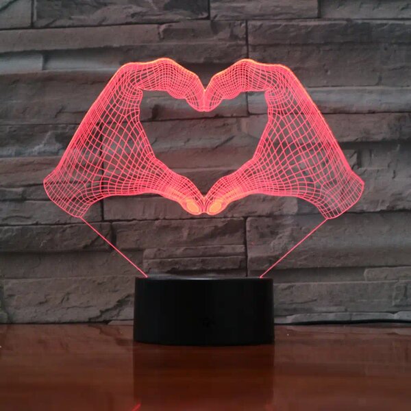 3Dmix 3DL-DFS013 – 3D LED nočná lampa - Srdce z rúk (Aroma)