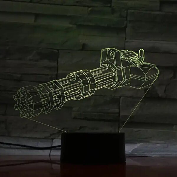 3Dmix 3DL-BSC026 – 3D LED nočná lampa - Minigun