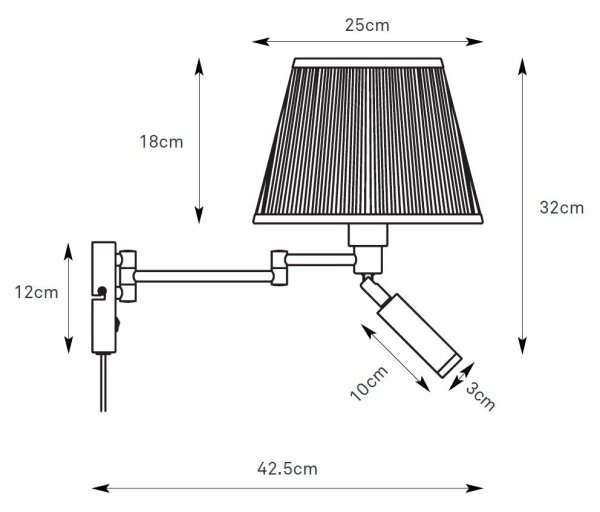 Markslöjd 109016- LED nástenné svietidlo PIVOT 1xE27/40W/230V + LED/4W krémová/čierna