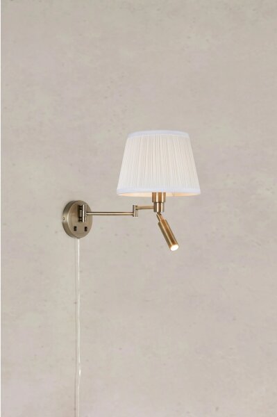 Markslöjd 109017- LED nástenné svietidlo PIVOT 1xE27/40W/230V + LED/4W krémová/mosadz