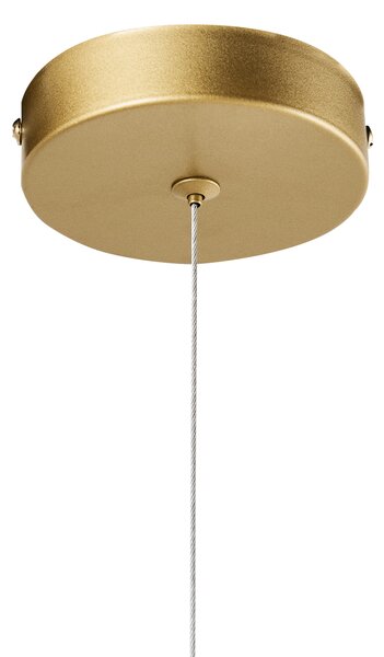 Závesná lampa zlatá kovová so 6 sklenenými tienidlami guľatý tvar glamour štýl kuchyňa jedáleň