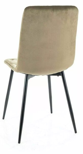 Signal JERRY VELVET jedálenská stolička, ČIERNY RÁM/TM.BEIGE BLUVEL 40